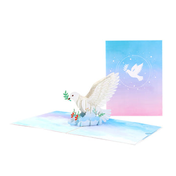 arte de voeux 20x15cm colombe de la paix sculpture en papier tridimensionnelle message de bénédiction action de grâce carte postale